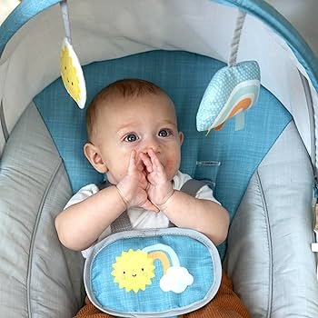 Ingenuity baby swing with canopy sun protection portable outdoor swing battery-powered 5-speed swing perfect for indoor outdoor use