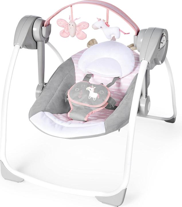 Ingenuity InLighten 5-Speed Baby Swing with soothing motion for newborns